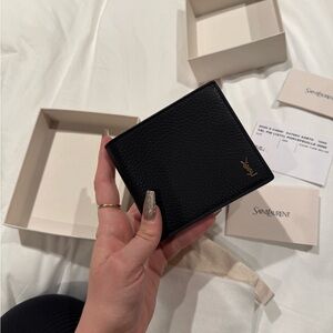 Saint Laurent Black Leather Bi-Fold Wallet